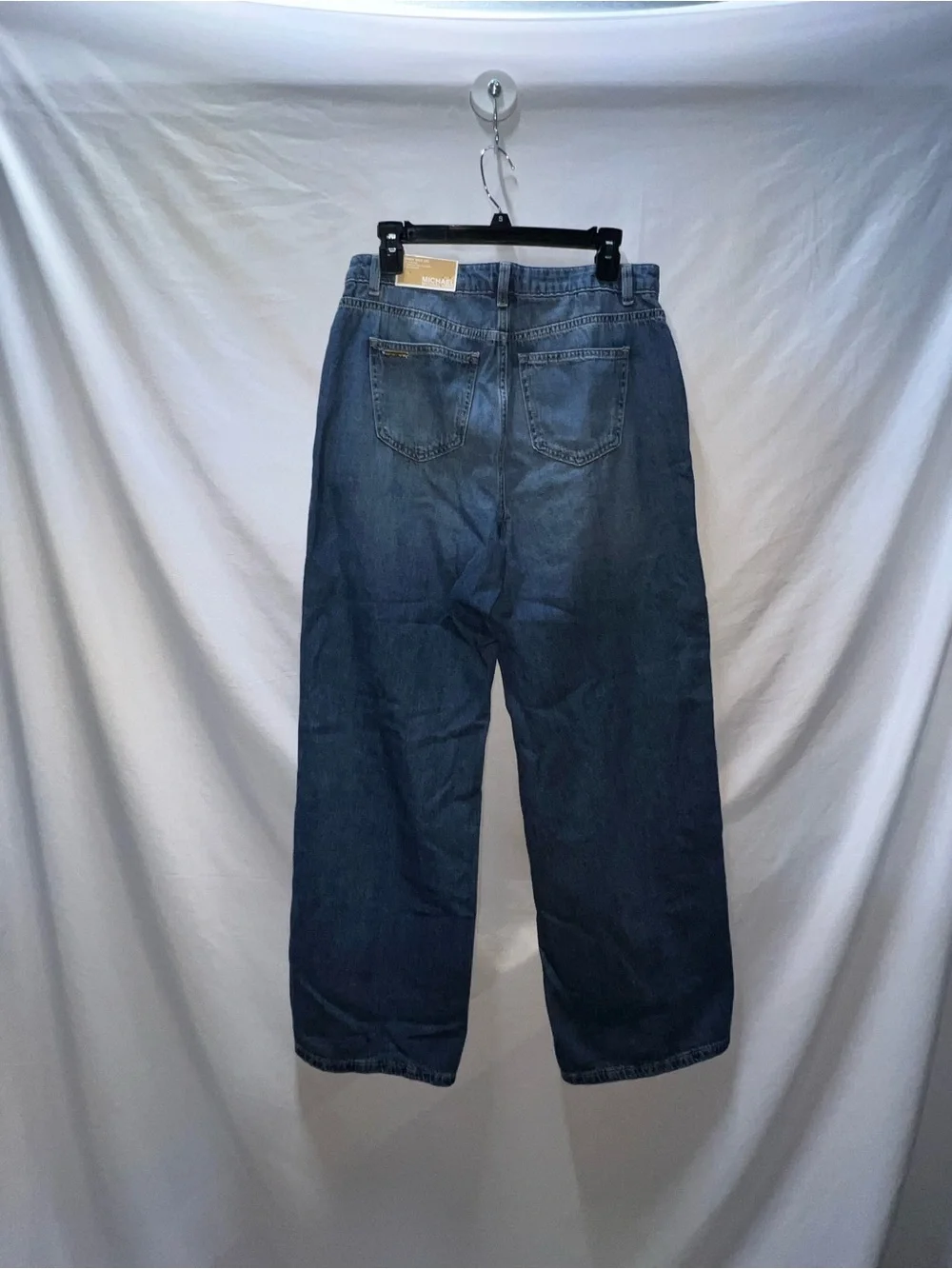 Michael Kors Wide-Leg Flare Jeans in Dark Blue Denim